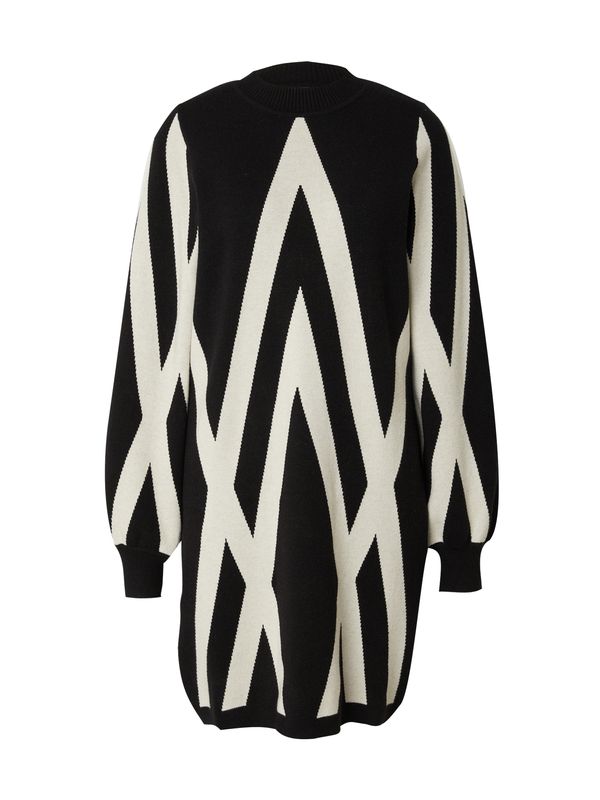 Esqualo Esqualo Рокля за коктейл 'Intarsia'  слонова кост / черно