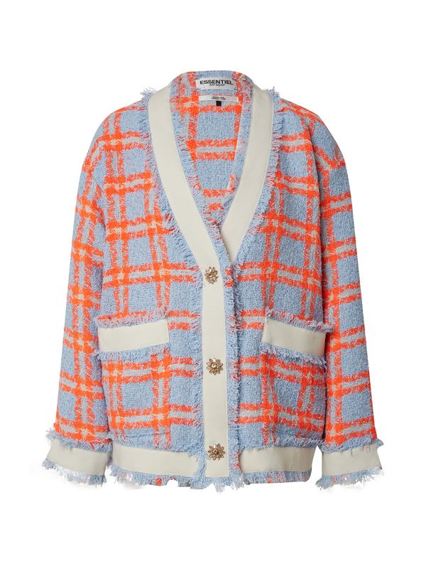 Essentiel Antwerp Essentiel Antwerp Плетена жилетка 'Folivia'  светлосиньо / тъмнооранжево / сребърно