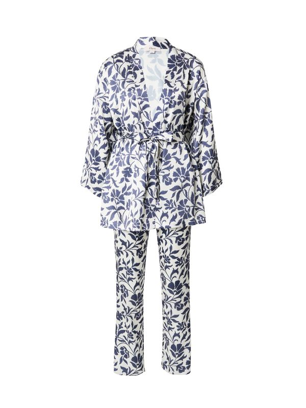 ETAM ETAM Пижама  нейви синьо / бяло