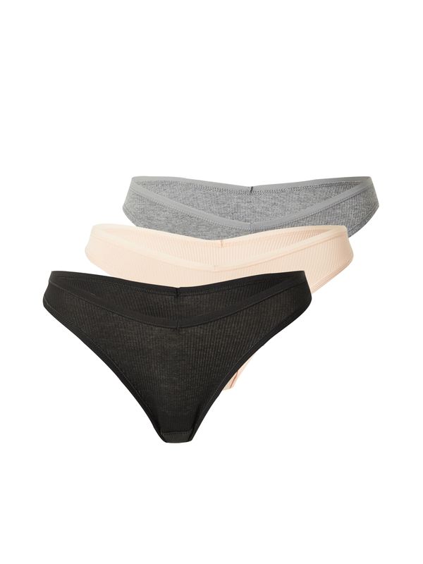 ETAM ETAM Стринг 'JOHN'  бежово / сив меланж / черно