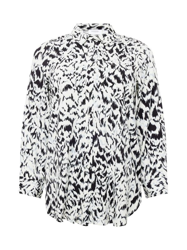 EVOKED EVOKED Блуза 'CELINA'  черно / яйчена черупка