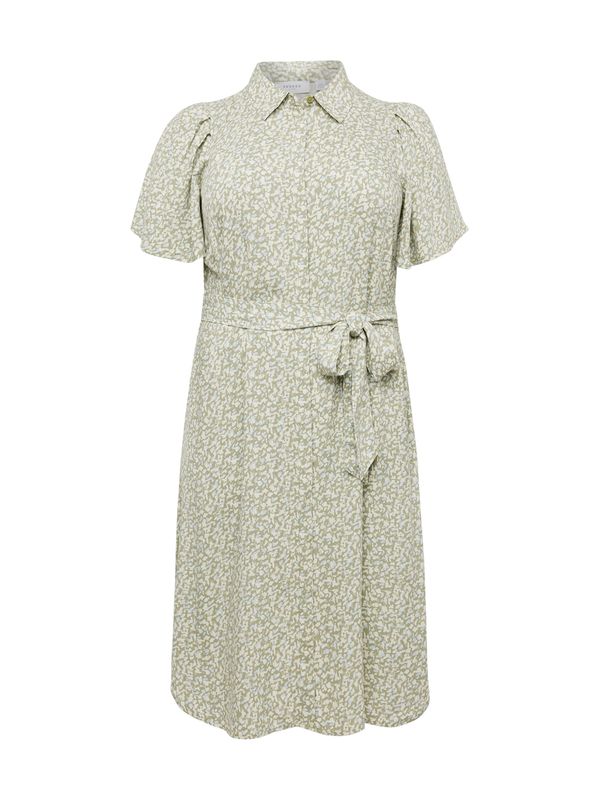 EVOKED EVOKED Рокля тип риза 'VICELINAN'  светлосиньо / маслина / бяло