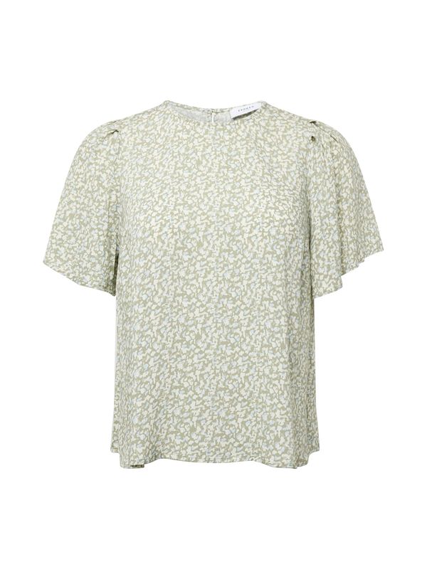 EVOKED EVOKED Тениска 'Vicelinan'  кремаво / светлосиньо / маслина