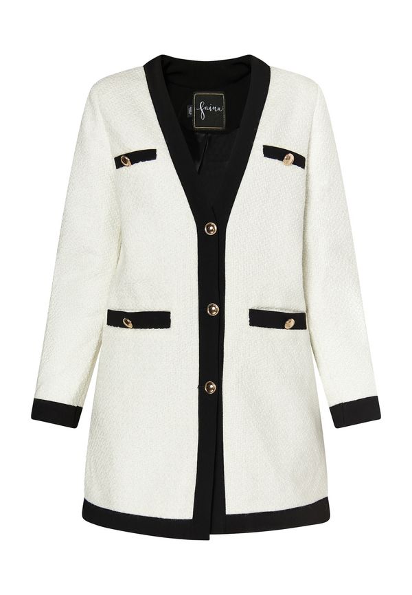 faina faina Блейзър  черно / бял памук