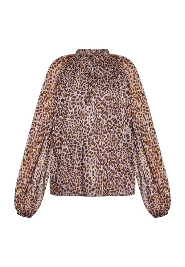 faina faina Блуза  кафяво / злато / светлосиво / бледоморав