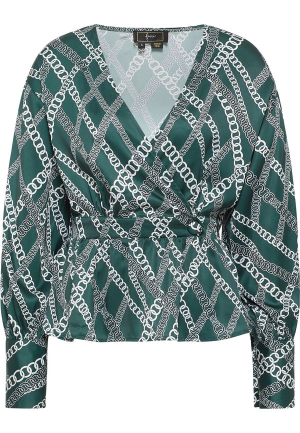 faina faina Блуза  смарагдово зелено / черно / бяло