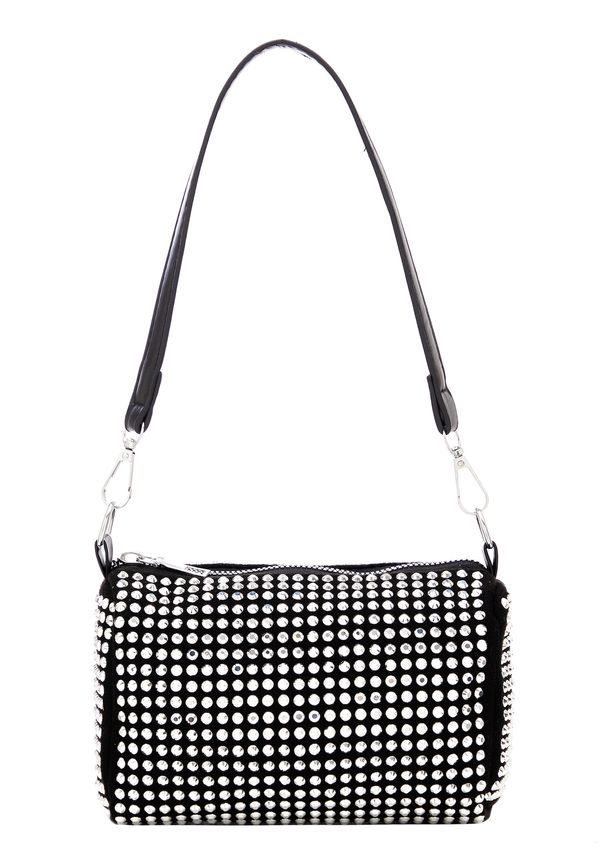 faina faina Чанта за през рамо  черно / сребърно