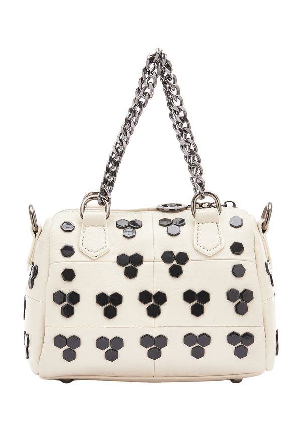 faina faina Дамска чанта  черно / бял памук