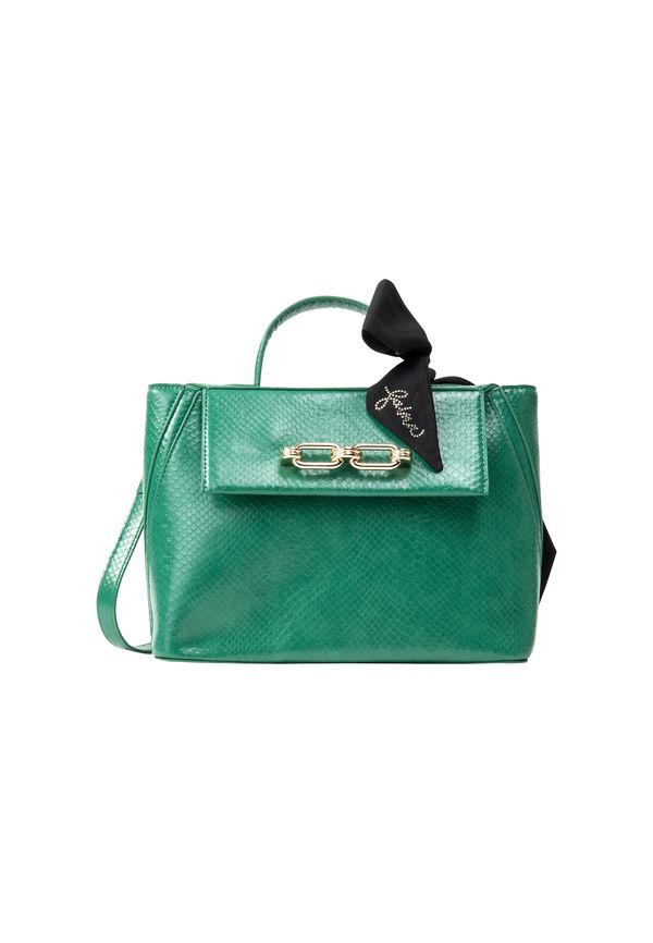 faina faina Дамска чанта  злато / зелено / черно / сребърно