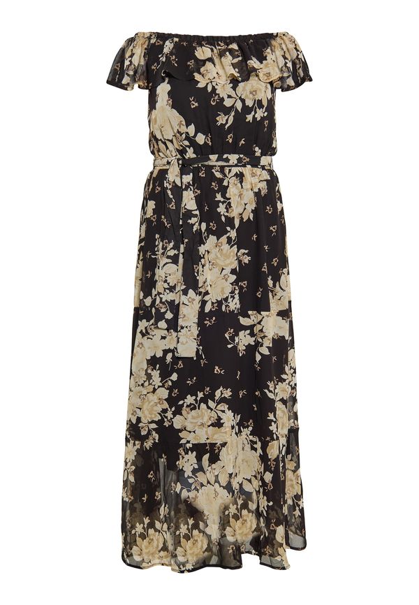 faina faina Лятна рокля  бежово / таупе сиво / черно