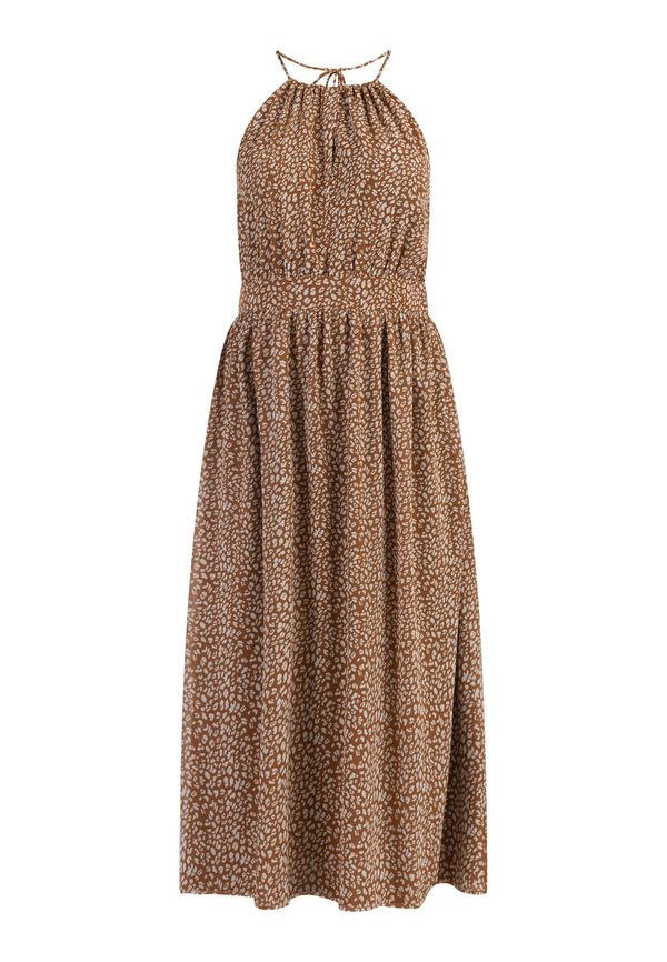 faina faina Лятна рокля  камел / бяло
