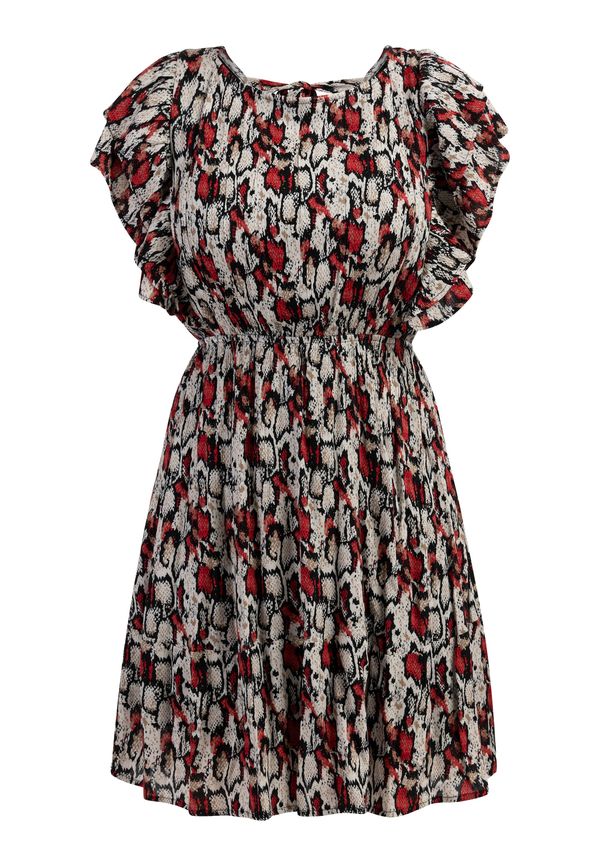 faina faina Лятна рокля  светлокафяво / червено / черно / бяло