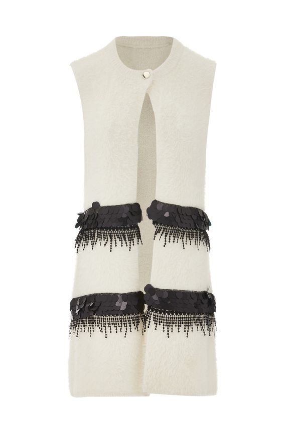 faina faina Плетен елек  черно / бял памук