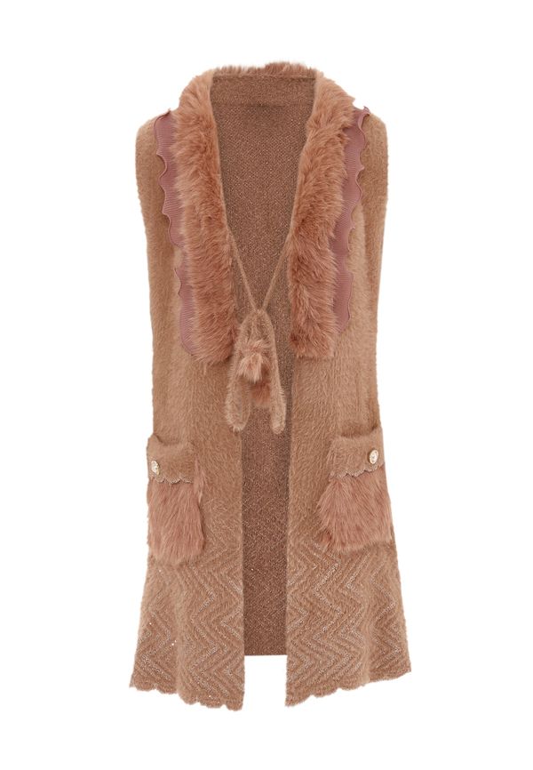 faina faina Плетен елек  еосин / пепел от рози