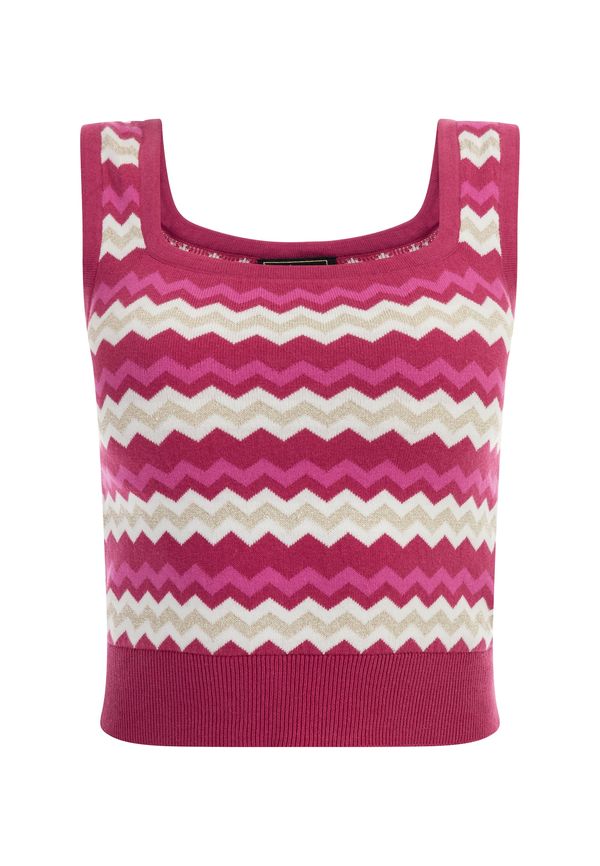 faina faina Плетен топ  бежово / фуксия / тъмнорозово / бяло
