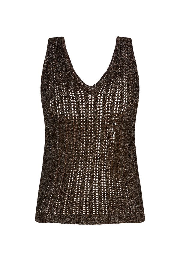 faina faina Плетен топ  злато / черно