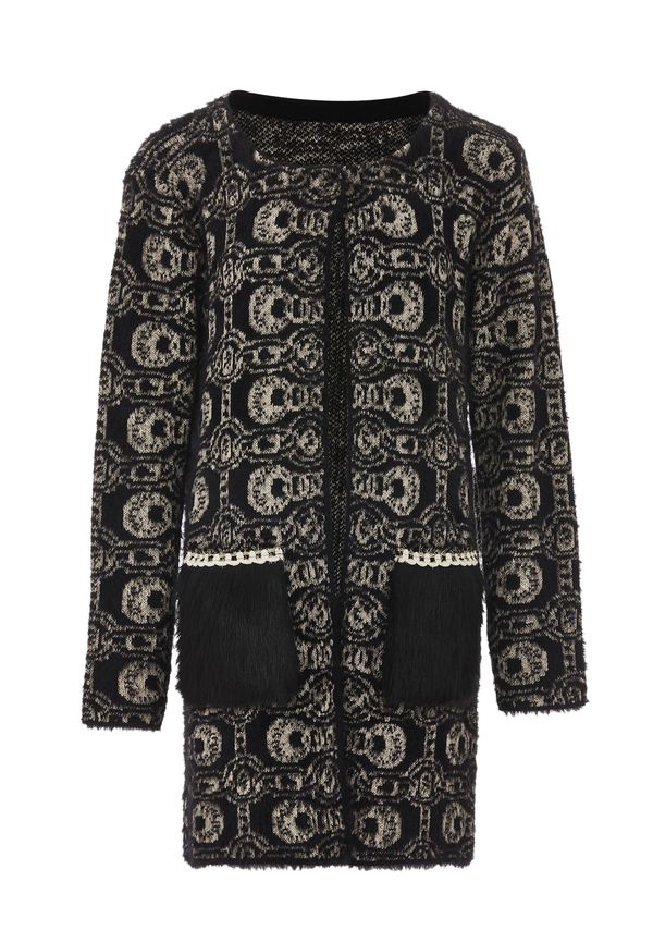 faina faina Плетена жилетка  бежово / черно