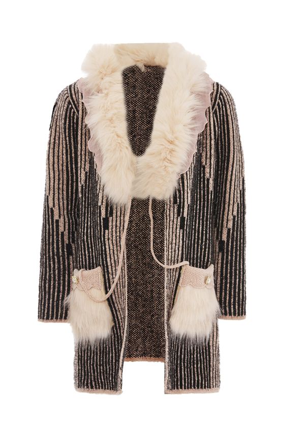 faina faina Плетена жилетка  бежово / черно