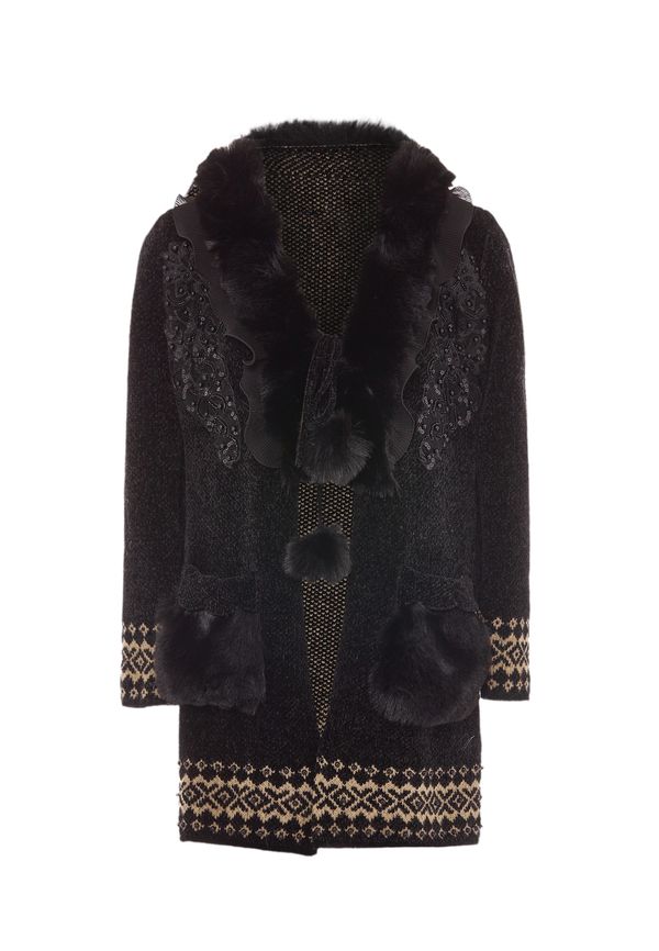 faina faina Плетена жилетка  бежово / черно