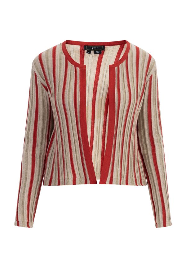 faina faina Плетена жилетка  бежово меланж / злато / карминено червено