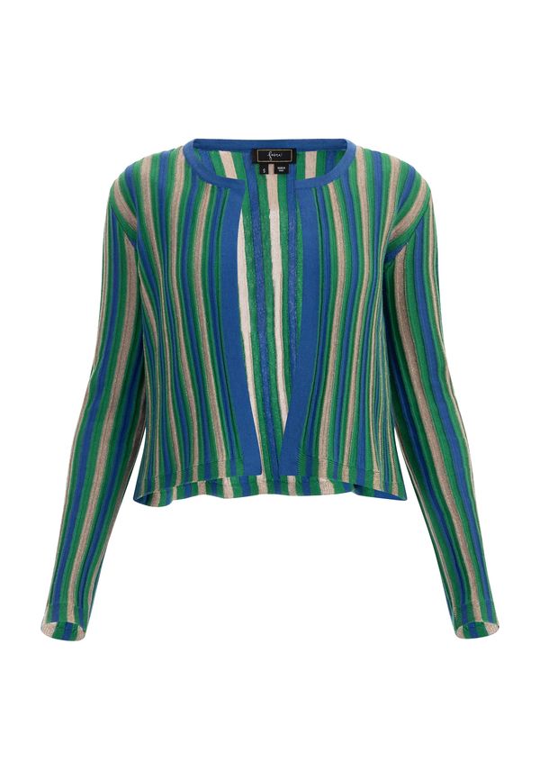 faina faina Плетена жилетка  бежово / синьо / тревнозелено