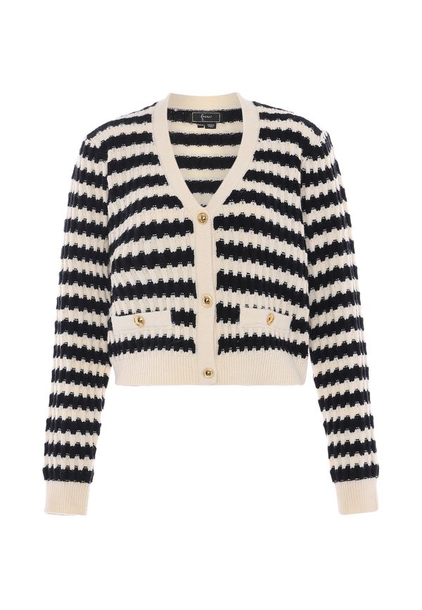 faina faina Плетена жилетка  бежово / злато / черно