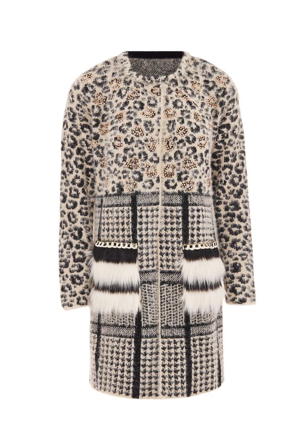 faina faina Плетена жилетка  бежово / злато / черно / бяло