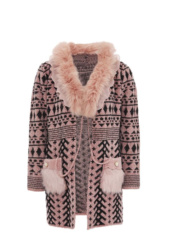 faina faina Плетена жилетка  бледорозово / черно