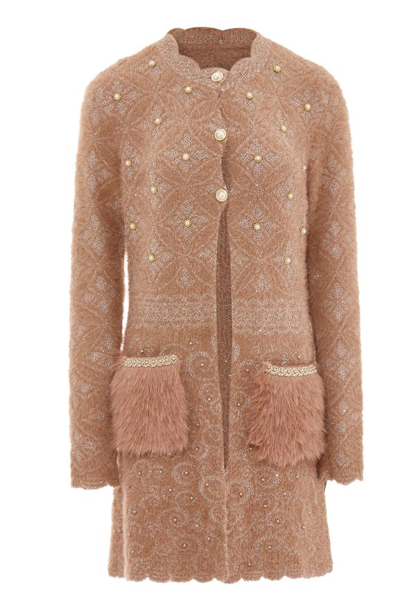 faina faina Плетена жилетка  бледорозово / пепел от рози