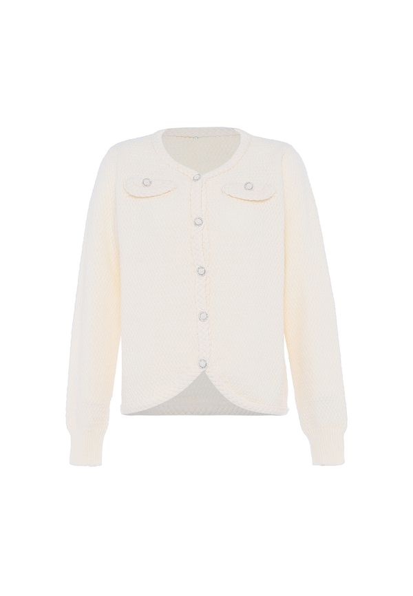 faina faina Плетена жилетка  бял памук