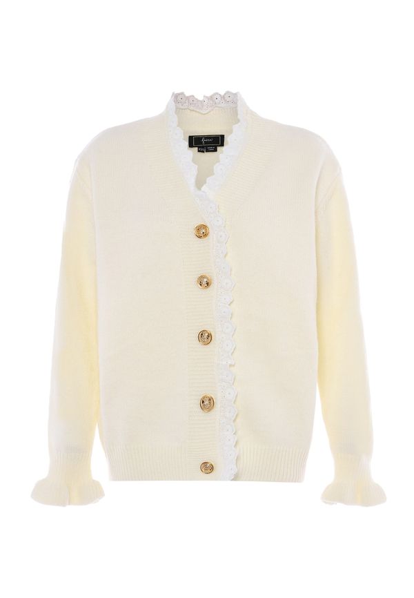 faina faina Плетена жилетка  бял памук