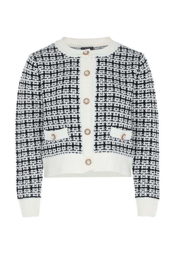 faina faina Плетена жилетка  черно / бяло