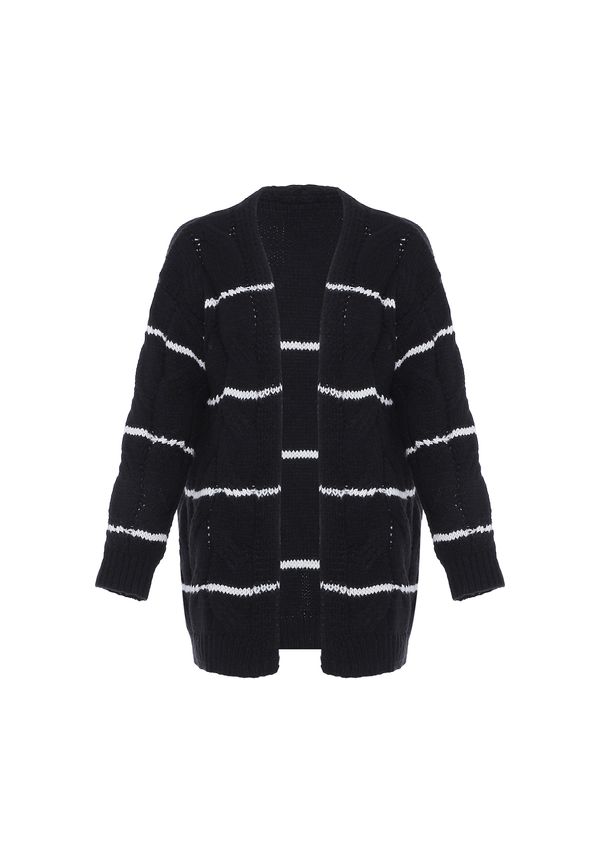 faina faina Плетена жилетка  черно / бяло