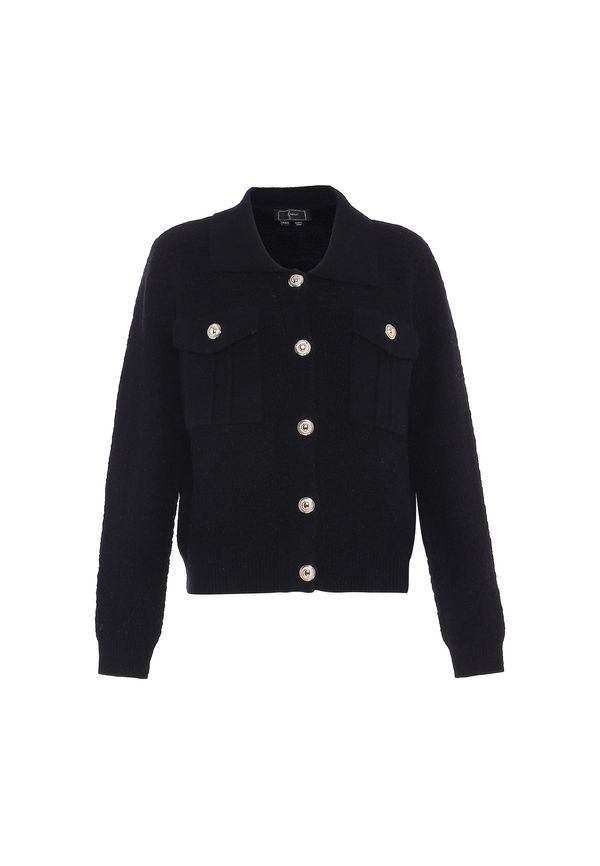 faina faina Плетена жилетка  черно