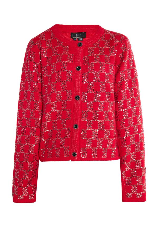 faina faina Плетена жилетка  червено / сребърно