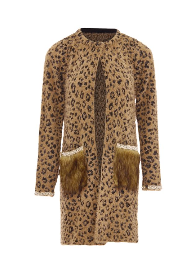 faina faina Плетена жилетка  кафяво / капучино / черно