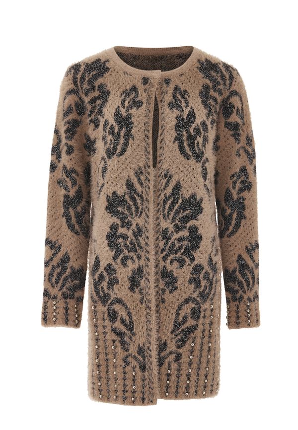 faina faina Плетена жилетка  карамел / черно