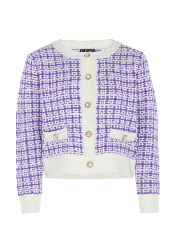 faina faina Плетена жилетка  люляк / бяло