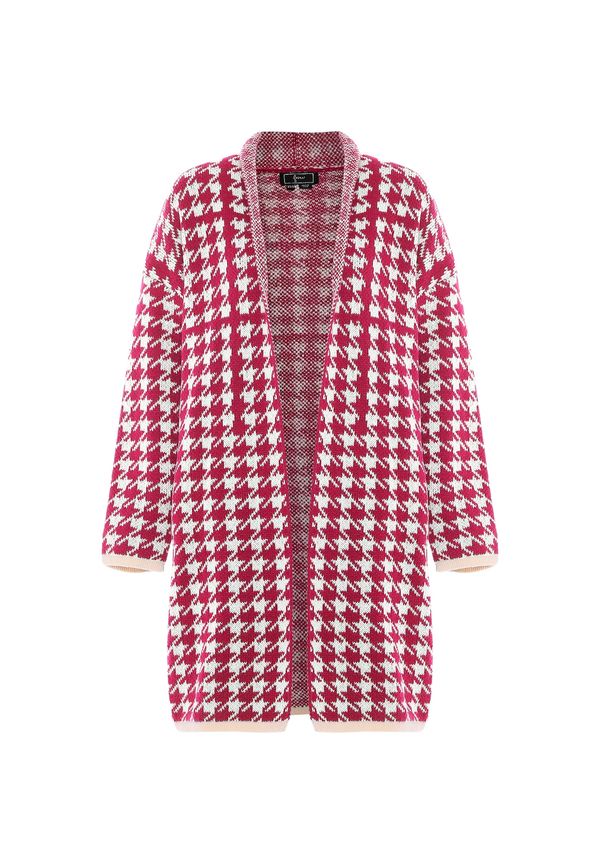 faina faina Плетена жилетка  малина / бял памук