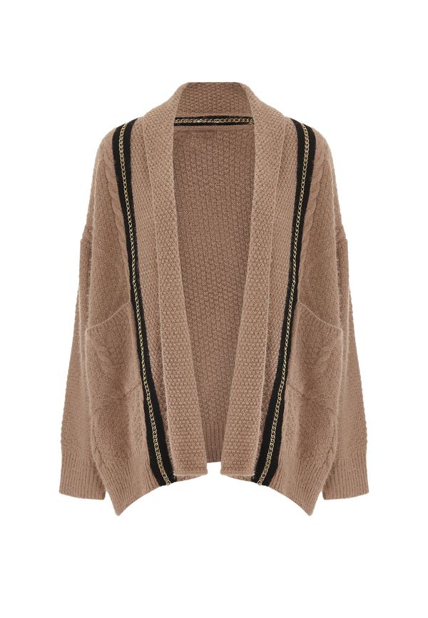 faina faina Плетена жилетка  пепел от рози / черно