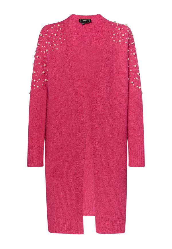 faina faina Плетена жилетка  розово / перлено бяло