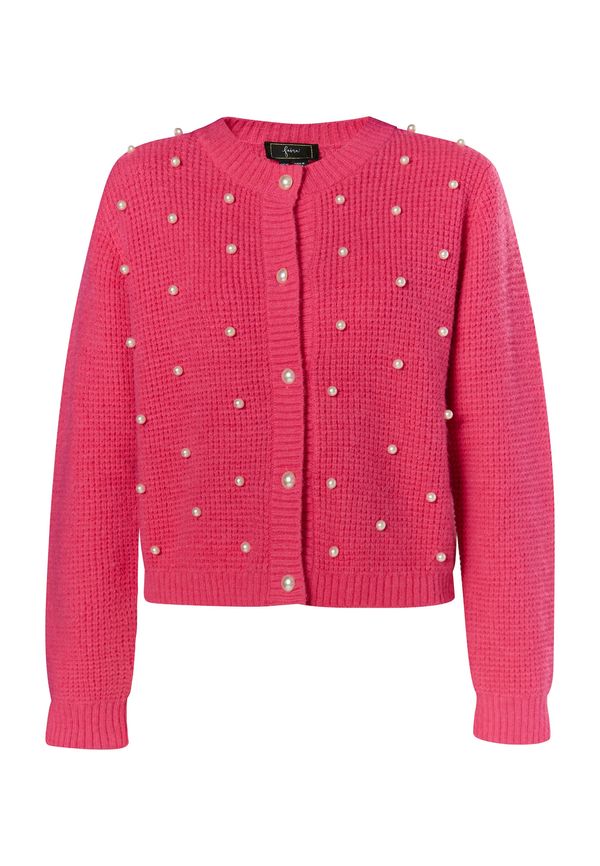 faina faina Плетена жилетка  розово / перлено бяло