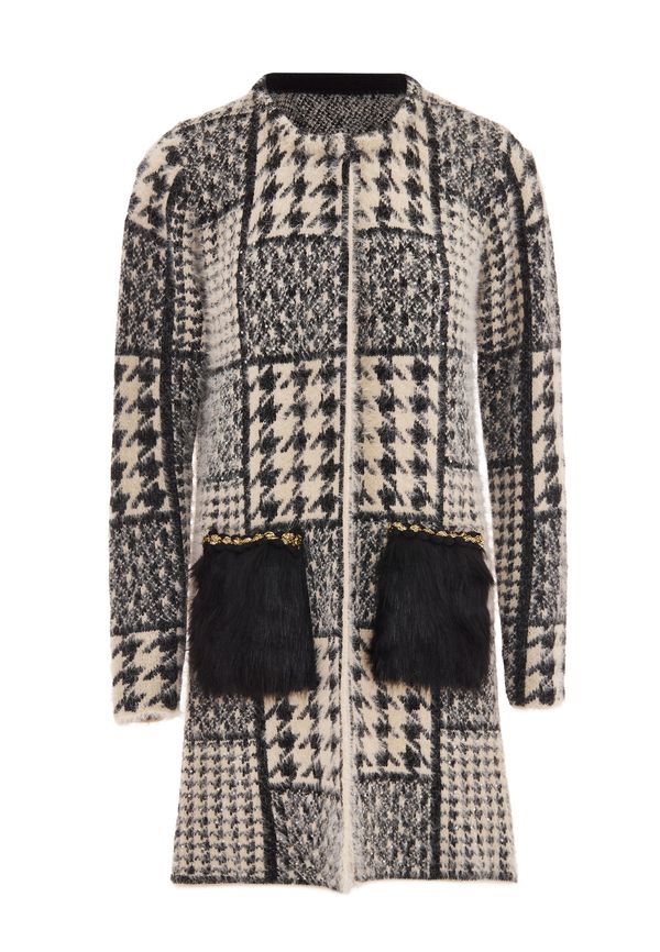 faina faina Плетена жилетка  светлобежово / черно