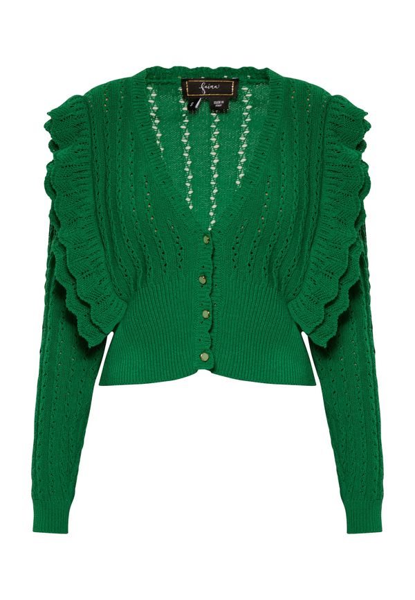 faina faina Плетена жилетка  зелено