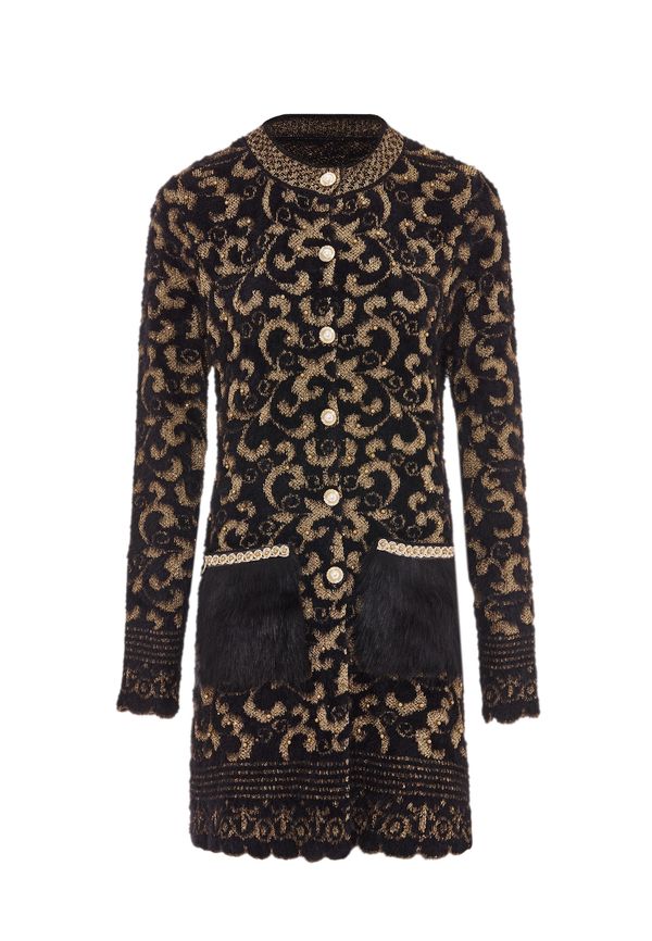 faina faina Плетена жилетка  злато / черно