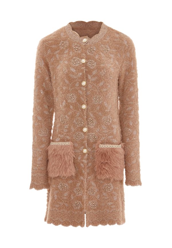 faina faina Плетена жилетка  злато / пепел от рози