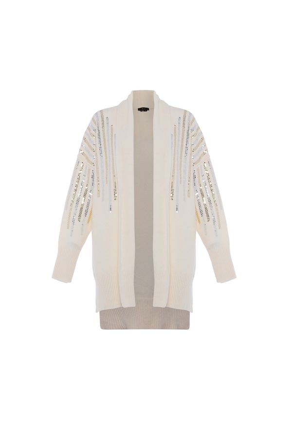 faina faina Плетена жилетка  злато / сребърно / бял памук