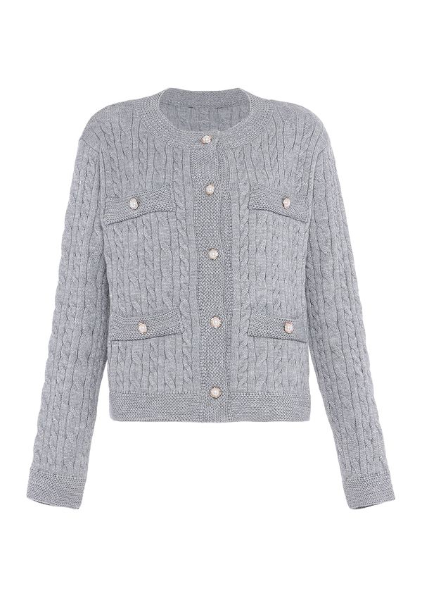 faina faina Плетена жилетка  злато / светлосиво