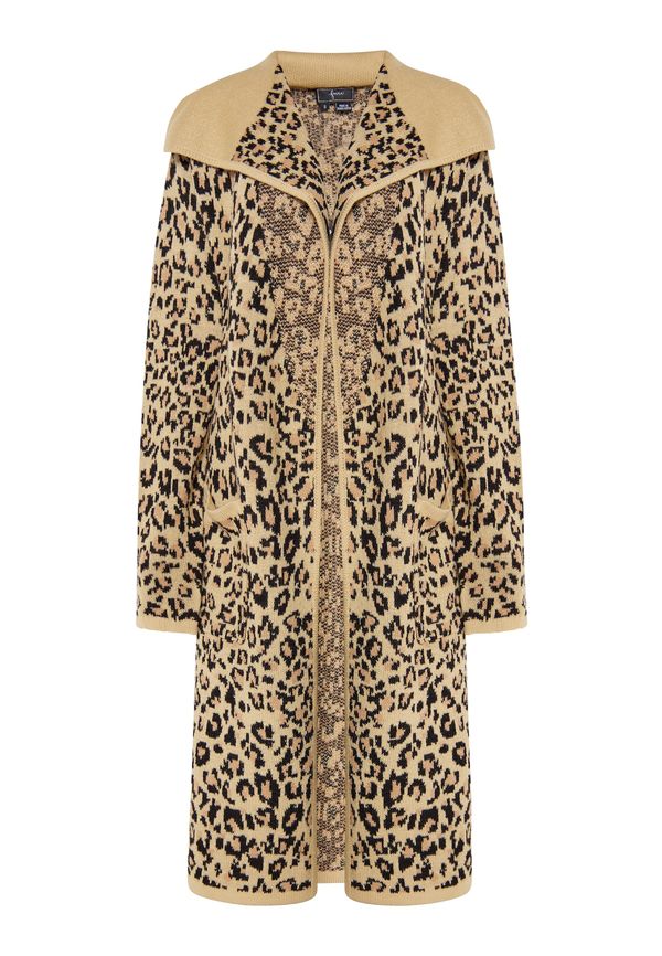 faina faina Плетено манто 'Imane'  камел / цвят "пясък" / черно