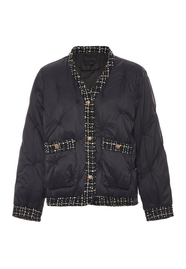 faina faina Преходно яке  черно / бял памук